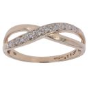 9ct Yellow Gold 0.11ct Diamond Crossover Ring
