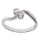 18ct White Gold 0.20ct Brilliant Cut Diamond Two Stone Ring