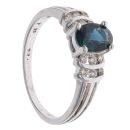9ct White Gold 0.24ct Diamond and Sapphire Cluster Ring