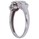18ct White Gold 1.00ct Emerald Cut Diamond And Ruby Ring