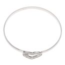 Silver Child's Cubic Zirconia Heart Bangle By Icesia