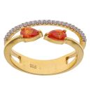 22ct Yellow Gold Orange and White Cubic Zirconia Duo Ring