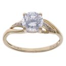 9ct Yellow Gold Cubic Zirconia Single Stone Twist Ring