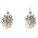 14ct Yellow and White Gold Greek Key Earrings
