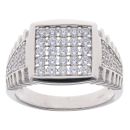Silver Cubic Zirconia Signet Ring by Icesia