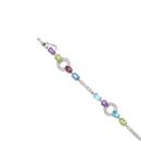 18ct White Gold 0.50ct Brilliant Cut Diamond And Multi Gemstone Bracelet 7"