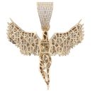 9ct Yellow Gold Cubic Zirconia Angel Pendant