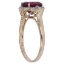 14ct Yellow Gold 0.20ct Diamond and Garnet Ring
