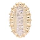 14ct Yellow And White Gold Greek Key Ring