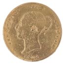 1853 Victoria Young Head UK Half Sovereign Coin