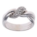 18ct White Gold 0.25ct Brilliant Cut Diamond Crossover Ring