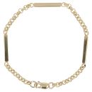 9ct Yellow Gold Belcher Bar Fancy Bracelet 7.5"