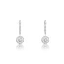 Silver Platinum Plated 1.50ct Lab Grown Diamond Huggie Drop Earrings