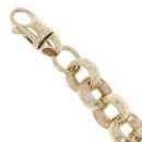 9ct Yellow Gold Patterned and Plain Belcher Bracelet 8"