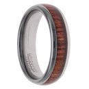 Unique & Co Tungsten And Carbide Wooden Inlay Wedding Ring