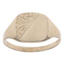 9ct Yellow Gold Square Half Patterned Signet Ring