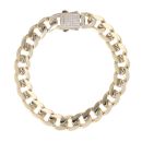 9ct Yellow Gold Cubic Zirconia Curb Bracelet 8.5"