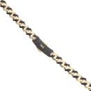 14ct Yellow Gold Monaco Classic Black Cubic Zirconia Alternate Pave Lock Curb Chain 22"