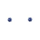 9ct Yellow Gold Tanzanite Cubic Zirconia Stud Earrings 3mm