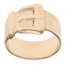 9ct Yellow Gold Patterned Buckle Ring