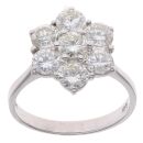 18ct White Gold 2.25ct Diamond Daisy Cluster Ring