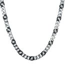 Unique & Co Stainless Steel Polished and Matte Black Curb Chain 20"