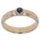 18ct Yellow Gold 0.05ct Diamond and Sapphire Solitaire Ring