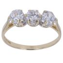 9ct Yellow Gold Cubic Zirconia Three Stone Ring