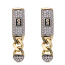 14ct Yellow Gold Monaco Classic Pave Drop Earrings