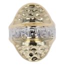 14ct Yellow and White Gold Greek Key Ring