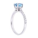18ct White Gold 1.20ct Vivid Blue and Colourless Brilliant Cut Lab Grown Diamond Solitaire Ring