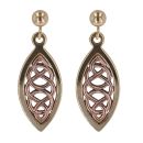 9ct Yellow and Rose Gold Welsh Royalty Clogau Drop Earrings