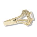 9ct Yellow Gold Cubic Zirconia Halo Ring