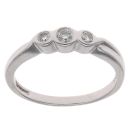 9ct White Gold 0.20ct Brilliant Cut Diamond Trilogy Ring