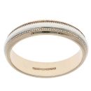 9ct Yellow And White Gold Wedding Band 4.6mm