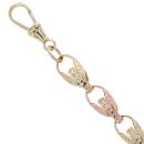 9ct Yellow and Rose Gold Patterned Tulip Bracelet 10.5"