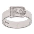 Silver Cubic Zirconia Buckle Ring By Icesia