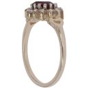 9ct Yellow Gold Cubic Zirconia and Garnet Heart Cluster Ring