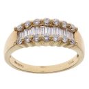 18ct Yellow Gold 1.00ct Brilliant and Baguette Cut Diamond Fancy Ring