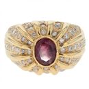 18ct Yellow Gold 1.00ct Diamond And Ruby Ring