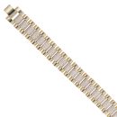9ct Yellow Gold Cubic Zirconia Watch Strap Style Bracelet 9"