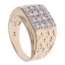9ct Yellow Gold Cubic Zirconia Nugget Signet Ring