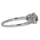 9ct White Gold 0.29ct Diamond And Amethyst Ring