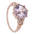 9ct Rose Gold 0.02ct Diamond and Purple Gemstone Ring