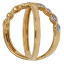 22ct Yellow Gold Cubic Zirconia Cross Over Fancy Ring