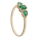 9ct Yellow Gold Emerald Three Stone Ring