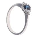 9ct White Gold 0.06ct Diamond and Sapphire Ring