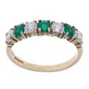 9ct Yellow Gold Created Emerald and Cubic Zirconia Eternity Ring