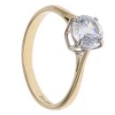 18ct Yellow Gold Cubic Zirconia Single Stone Ring