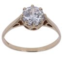 9ct Yellow Gold Cubic Zirconia Single Stone Ring